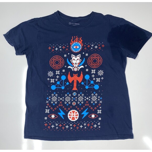 Lootcrate exclusive doctor strange ugly sweater graphics t shirt size large - Picture 2 of 13